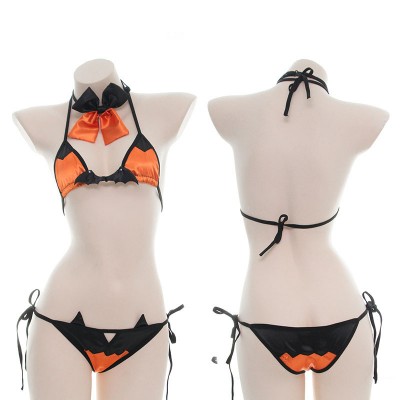 High Quality Lingerie Hot Girl Sexy Lingerie Halloween Cosplay Little Bat Devil Bikini Set